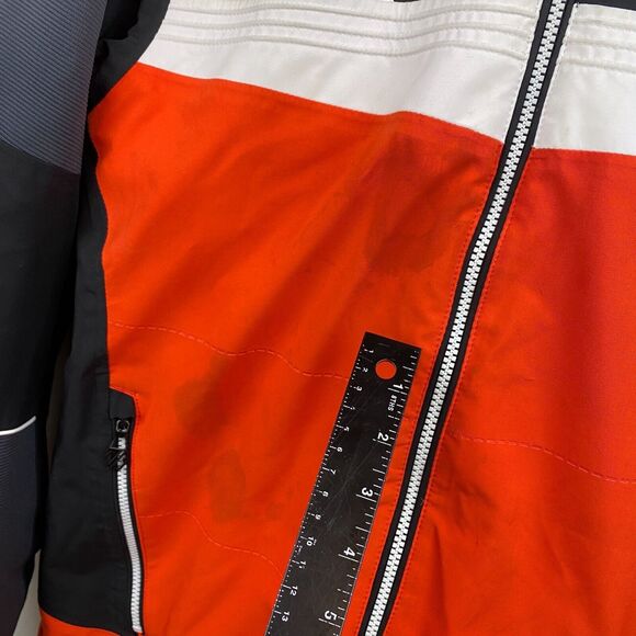 Dare2B ski jacket men's m orange long sleeve‎ detachable hood STAINED - Picture 4 of 10